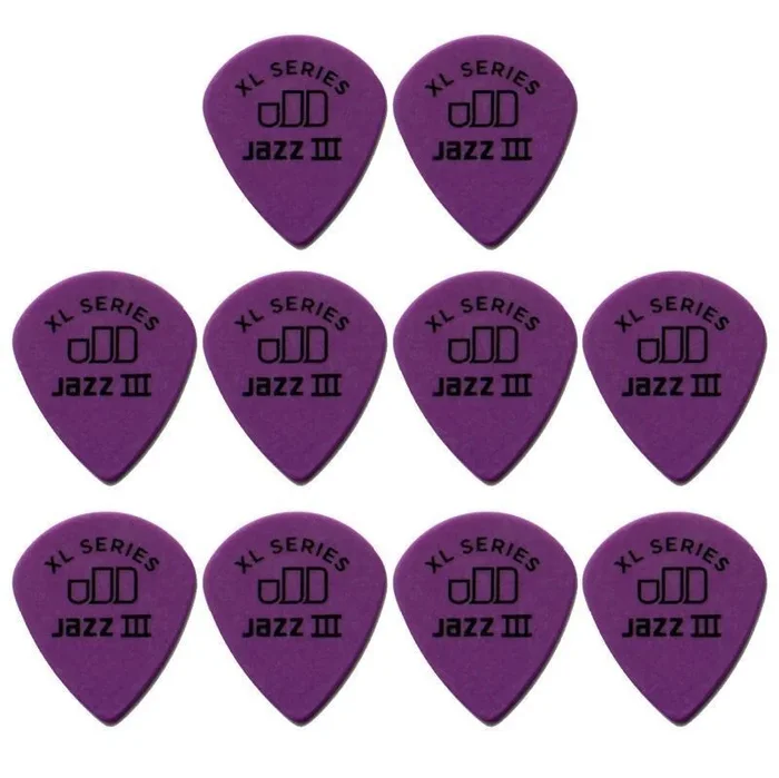 10 x Jim Dunlop Tortex Jazz 3 XL Purple 1.14mm Guitar Picks III Free Post