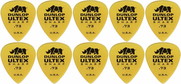 10 x Jim Dunlop Ultex Sharp .73MM Gauge Guitar Picks 433R Plectrums, Pack