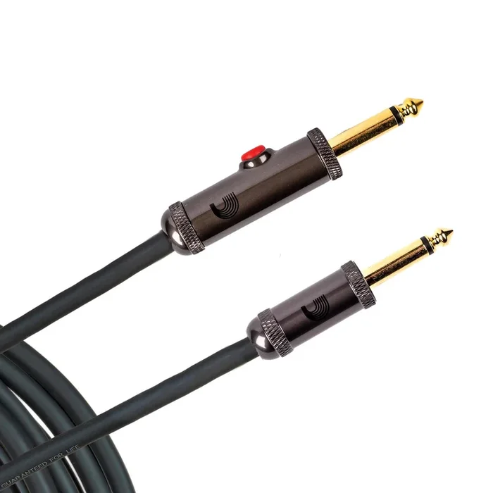 15′ Circuit Breaker Instrument Cable with Latching Cut-Off Switch, Straight Plug, by D’Addario