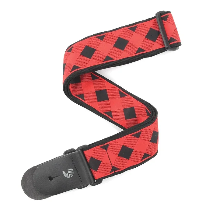 2 Inch Guitar Strap, Buffalo Check – Red, by D’Addario
