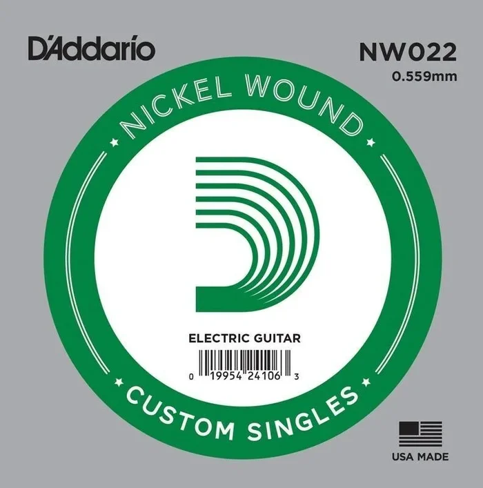 2 x D’Addario NW022 Single Nickel Wound .022 Electric Guitar Strings, String