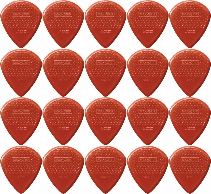 20 x Dunlop Max Grip Jazz 3 Red Nylon Gauge Guitar Picks Jazz III