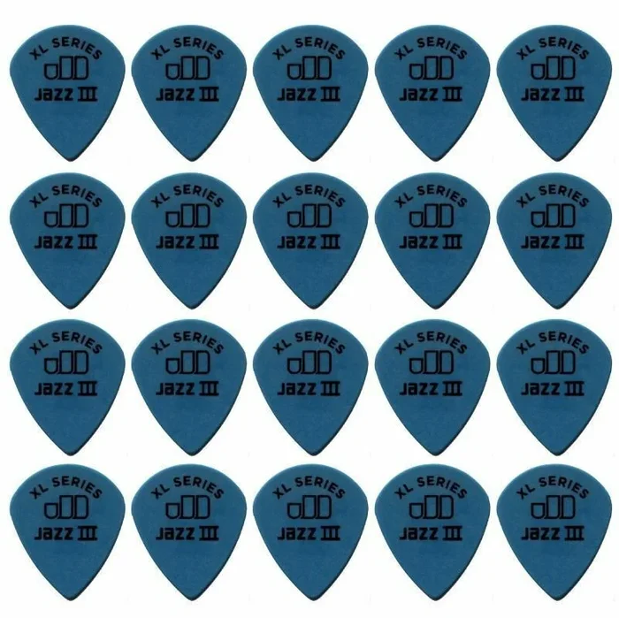 20 x Jim Dunlop Tortex Jazz 3 XL Blue 1.00mm Guitar Picks 498R Free Post