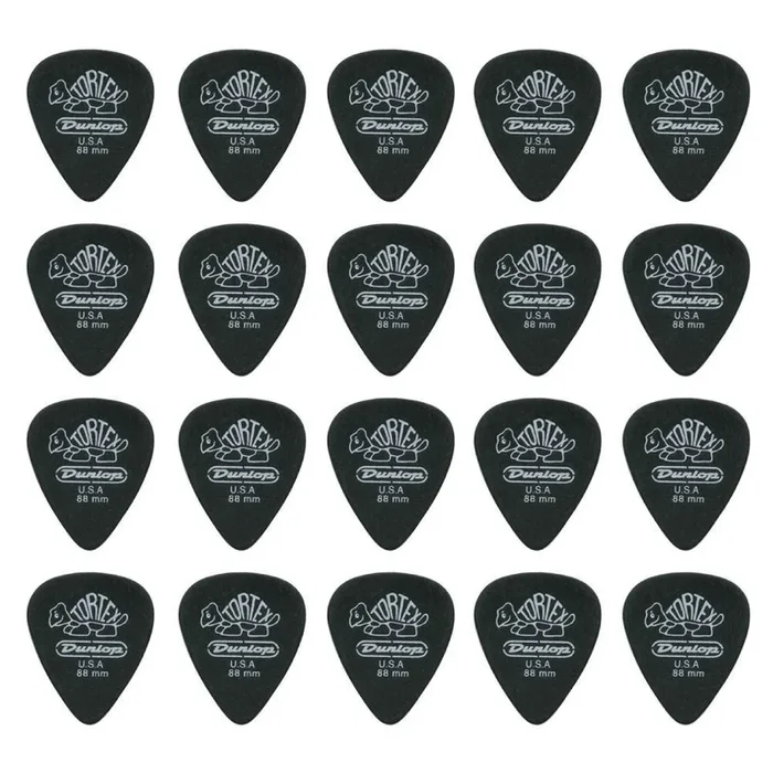 20 x Jim Dunlop Tortex Pitch Black .88MM Guitar Picks 488R Free Shipping