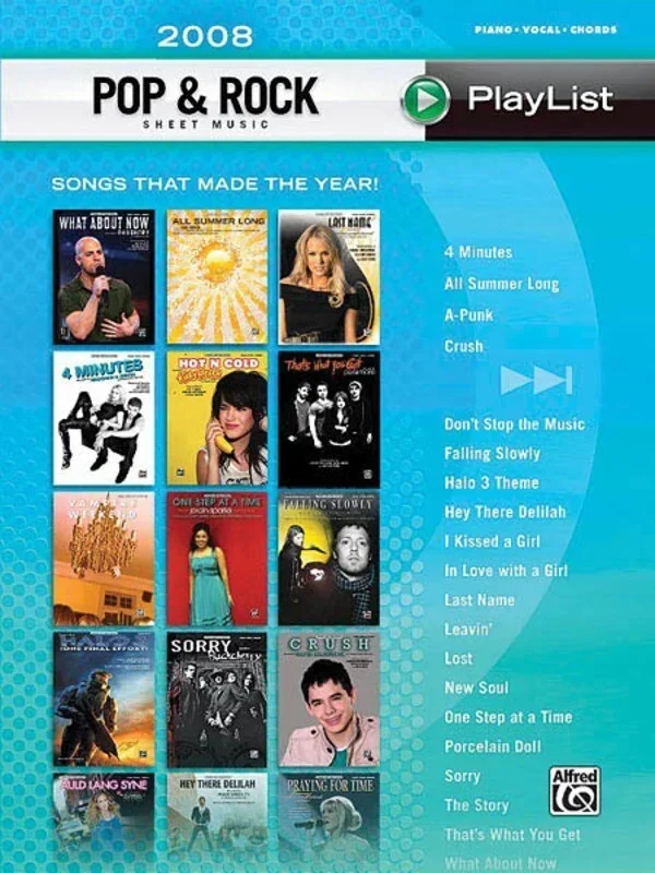 2008 Pop and Rock Sheet Music Playlist PVG (Softcover Book)