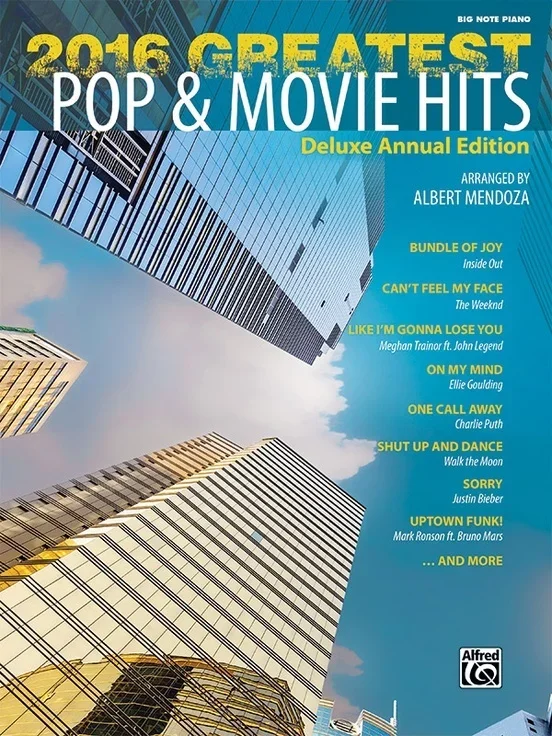 2016 Greatest Pop And Movie Hits Big Note Piano