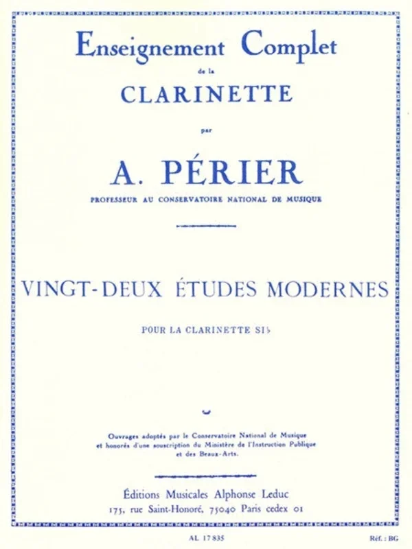 22 Modern Studies For Solo Clarinet (Softcover Book)
