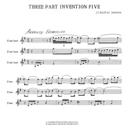 3-Part Invention No. 5 – Clarinet Trio