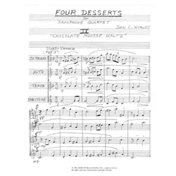 4 Desserts, No. 2: Chocolate Mousse Waltz – Saxophone Quartet (SATB)
