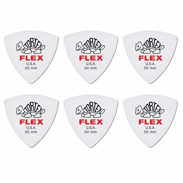 6 x Jim Dunlop Tortex Triangle FLEX 0.50MM Gauge Guitar Picks 456R