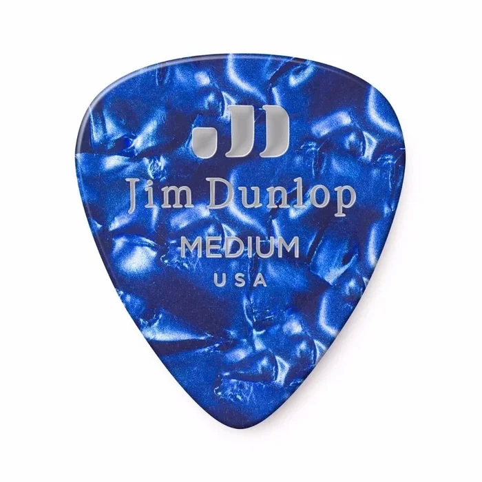 72 x Jim Dunlop Genuine Celluloid Blue Pearloid Medium Gauge Guitar Picks *NEW*
