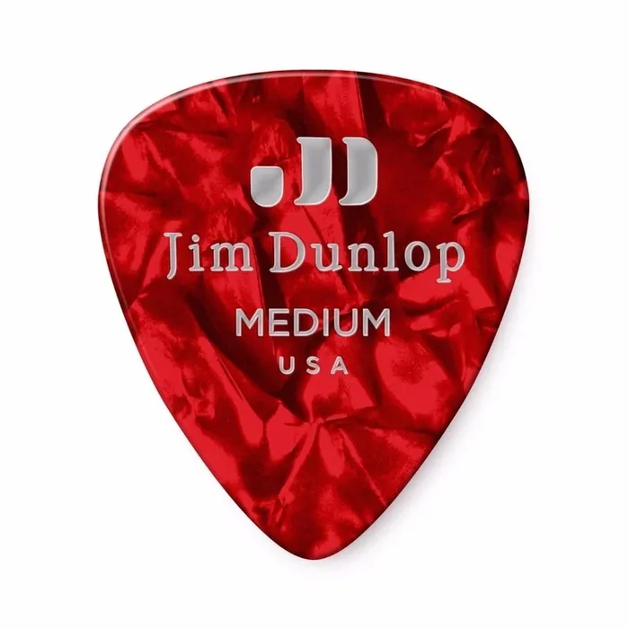 72 x Jim Dunlop Genuine Celluloid Red Pearloid Medium Gauge Guitar Picks *NEW*