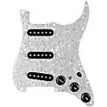 920D Custom Texas Grit Loaded Pickguard for Strat With Black Pickups and Knobs and S7W-MT Wiring Harness White Pearl