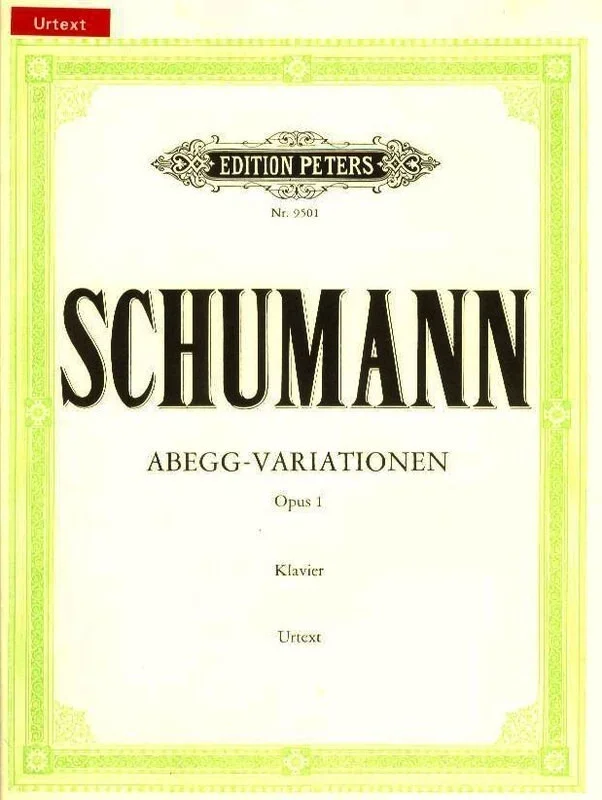 Abegg Variations Op 1 Urtext Ed Kohler (Softcover Book)