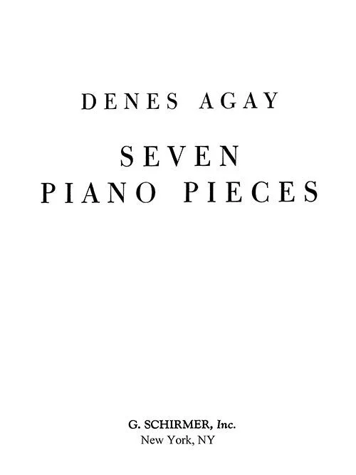 Agay: 7 Piano Pieces