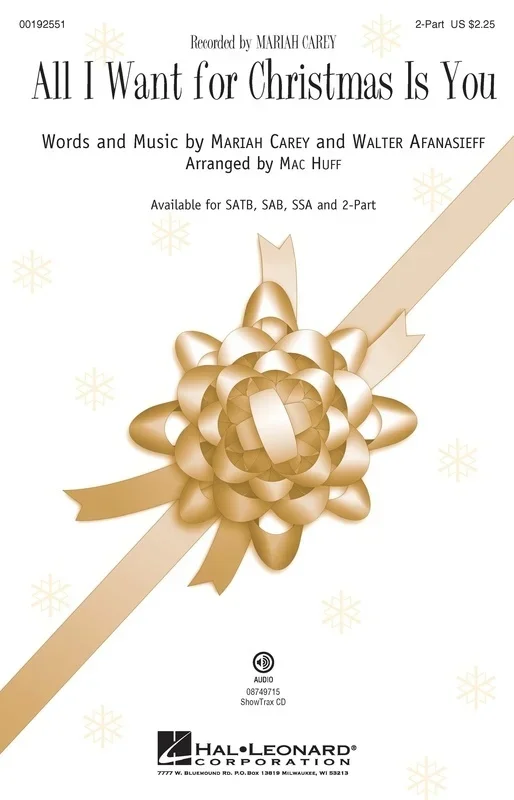 All I Want For Christmas Is You 2 Part (Octavo)