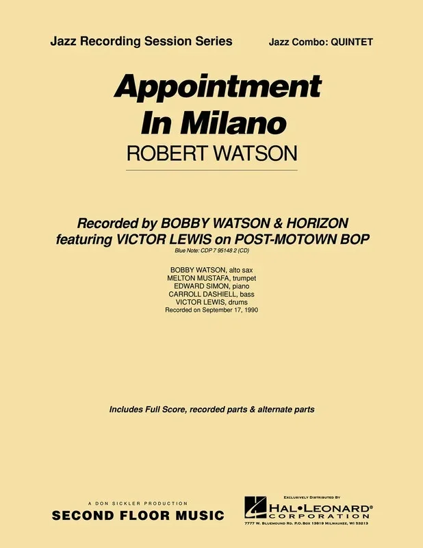 Appointment In Milano 2Hns Rhythm Quintet Sfm4-5 (Music Score/Parts)