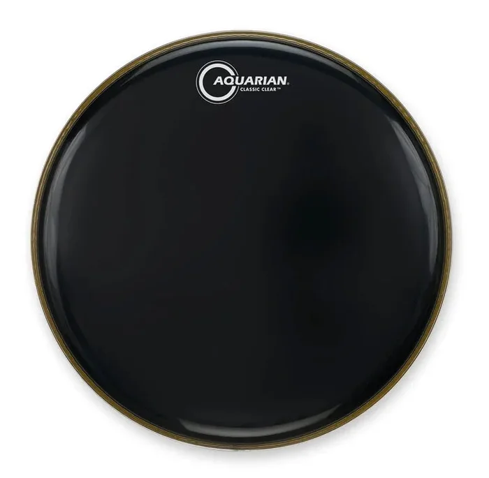 Aquarian 12″ Classic Clear Black Gloss 10mil Single Ply Resonant Drumhead