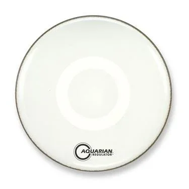 Aquarian 20″ Regulator White Gloss 10mil Single Ply Resonant Bass Drumhead with Small Muffle Ring