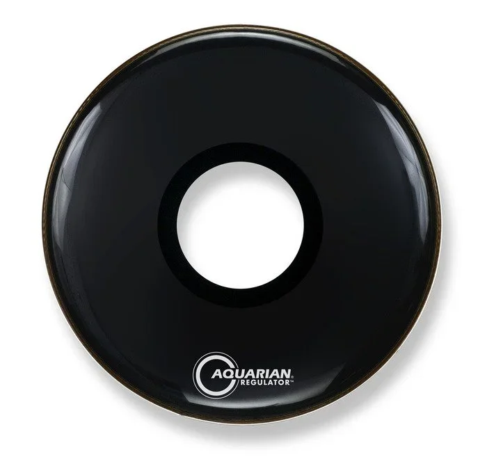 Aquarian 22 Inch Bass Drum Head Black Ctr Hole RPT22BK