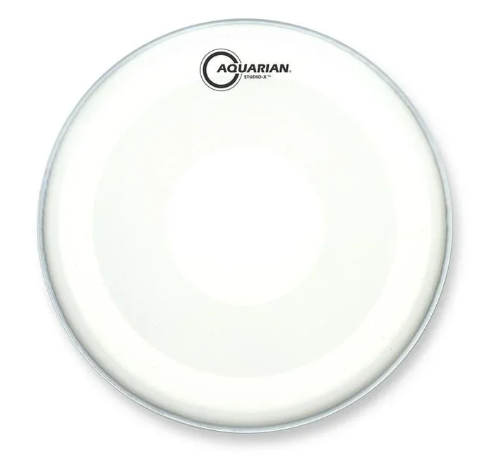 Aquarian 6″ Studio-X Texture Coated White 10mil Single Ply Drumhead with X Ring and Power Dot