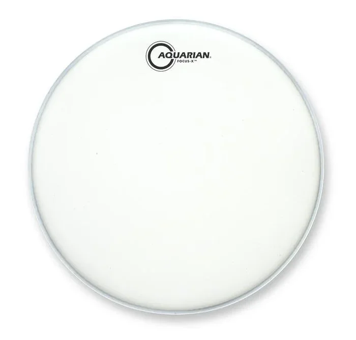 Aquarian 8″ Focus-X Texture Coated White 10mil Single Ply Drumhead with Focus-X Ring