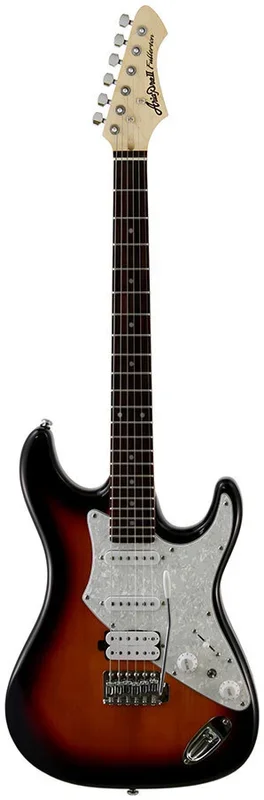 Aria 714-STD Electric Guitar 3-Tone Sunburst with Maple Neck and Vintage Tremolo