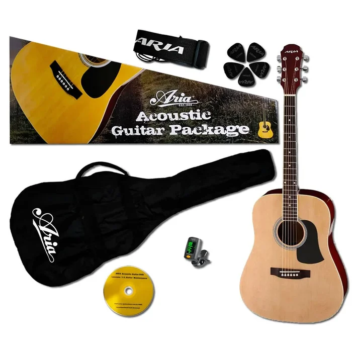 Aria Prodigy Series Acoustic Guitar Package AGPN-003 with Accessories