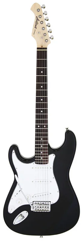 Aria STG-003 Left Handed Electric Guitar Black with Basswood Body and Maple Neck