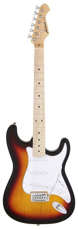Aria STG-003M Electric Guitar 3-Tone Sunburst, Solid Basswood Body, Maple Neck, 3 Aria OS-1 Single Coil Pickups