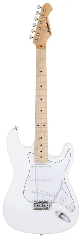 Aria STG-003M Electric Guitar White, Basswood Body, Maple Neck, 3 OS-1 Single Coil Pickups