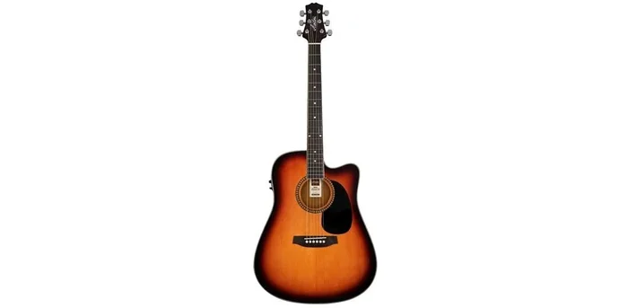 Ashton ACOUSTIC/ELEC Guitar Pack W/C-Ay Tob Sunburst D25