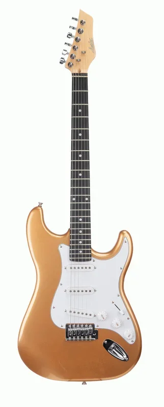 Ashton AG232GD SSS Electric Guitar w/ Gig Bag, Strap & Lead (Metallic Gold)