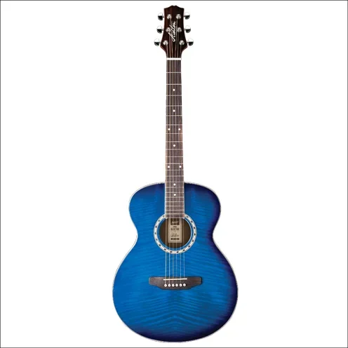 Ashton Slimline Size Acoustic Guitar Trans Blue Burst Fl-F