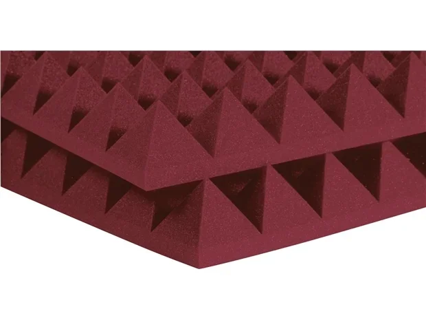 Auralex : 4″ SF Pyramid 2′ x 2′ Panels – Burgundy x 6