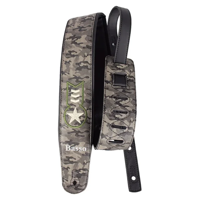 Basso Camouflage Guitar Strap – Synthetic Adjustable 92-145 cm Length, 7 cm Width, CLA11
