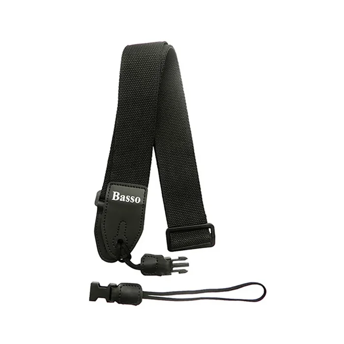 Basso Guitar Strap – Black, Quick Release System, 5cm Width, Adjustable Length 110-155cm, High Strength Polypropylene