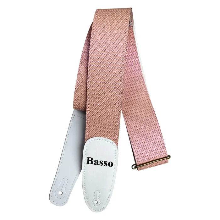 Basso Guitar Strap Tresse Braided Light Pink 5cm Adjustable 85-150cm Synthetic