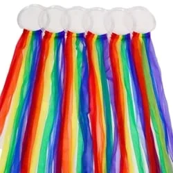 Bear Paw Creek BPC2016 Plastic Hoop Rainbow Scarf Streamers – Set of 6