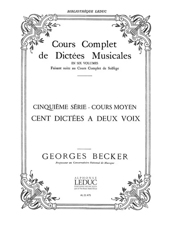Becker – Cours Complet De Dictees Vol 5 Bl784