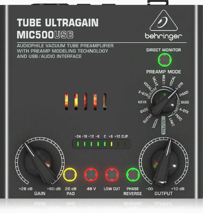 BEHRINGER TUBE ULTRAGAIN MIC500USB PREAMP