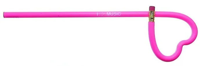 Bentcil Heart Shaped I Love Music Pink