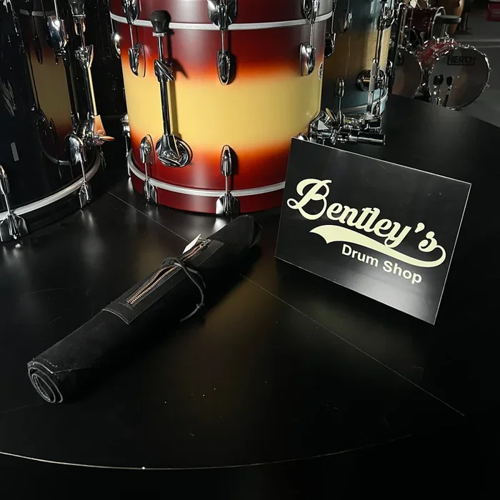 Bentley’s Drum Shop Handmade Deluxe Leather Stick Bag in Black Suede