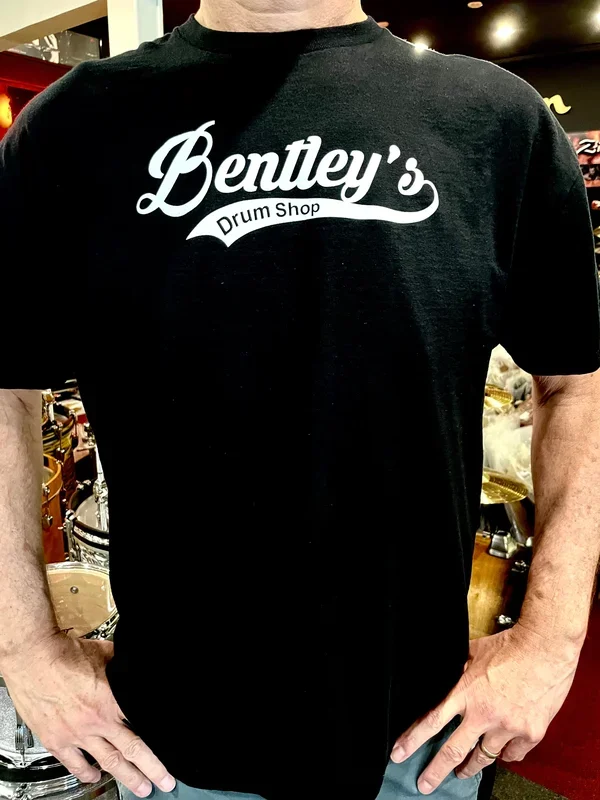 Bentley’s Drum Shop White Classic Font Short Sleeve T-Shirt