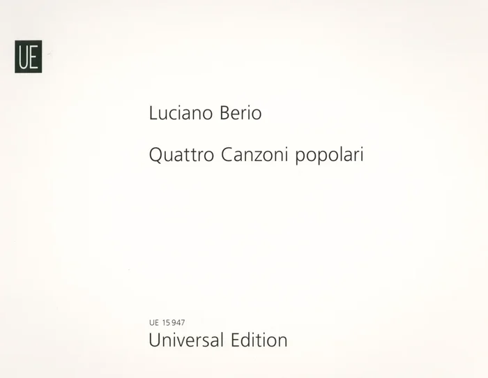 Berio: 4 Canzoni popolari