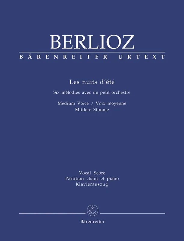 Berlioz: Les Nuits Dete for Medium Voice & Piano