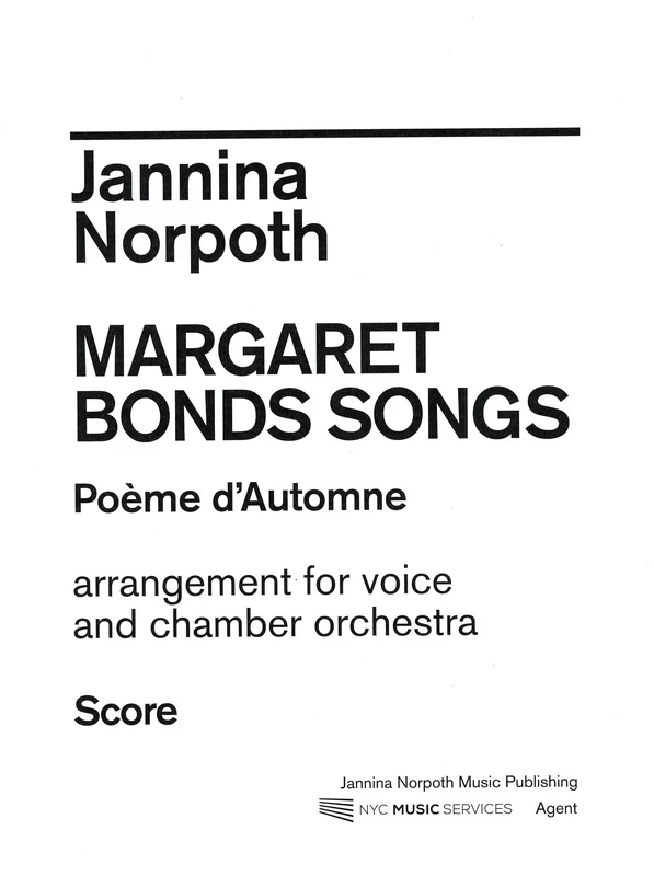 Bonds-Norpoth: Poème d’Automne (arr. for soprano & chamber orchestra)