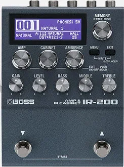 BOSS IR-200 Compact Amp & IR Processor – 128 Memories, Premium Sound Shaping for Guitar/Bass, 200 Series