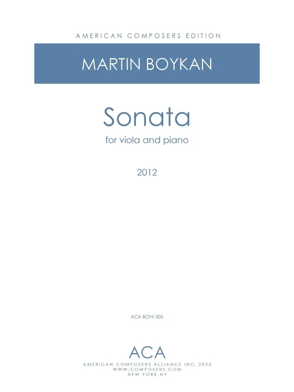 Boykan: Viola Sonata