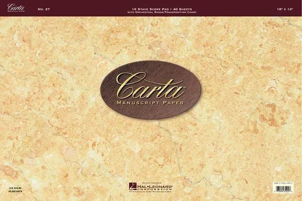 Carta Manuscript Paper – Professional – 18×12